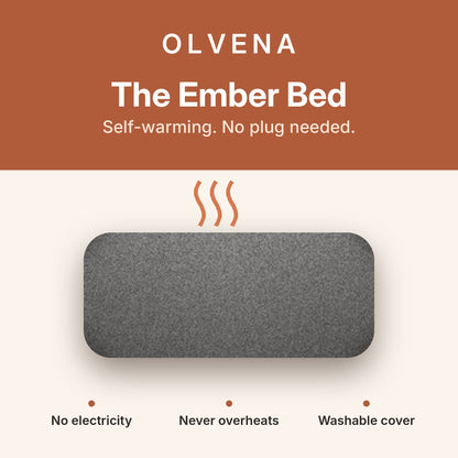 Olvena Ember Bed: Self-Warming Pet Bed for Dogs & Cats