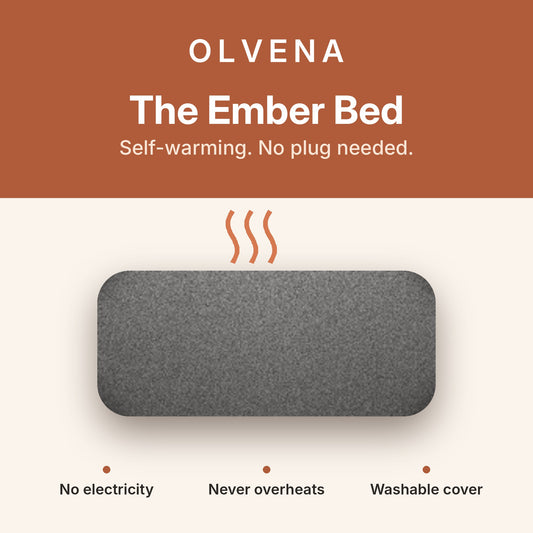 Olvena Ember Bed: Self-Warming Pet Bed for Dogs & Cats