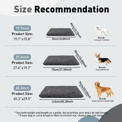 Self Warming Cat Bed, Extra Warm Self Heating Pad for Cats & Dogs, Anti-Slip Thermal Pet Mat, Washable Cover, Not Electric, Grey